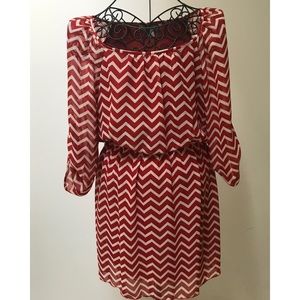 Chevron quarter sleeve dress